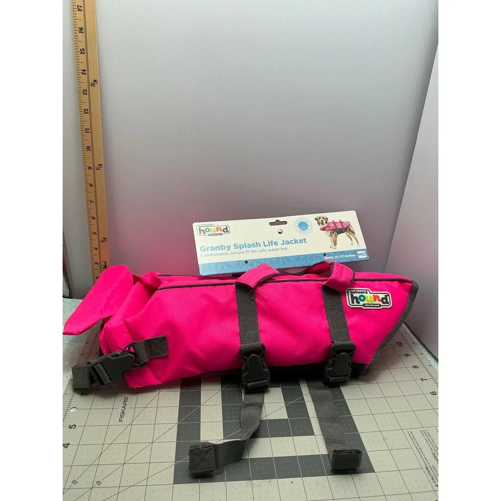 Outward Hound Granby Splash Pink Dog Life Jacket Medium Reflective Ripstop NEW
